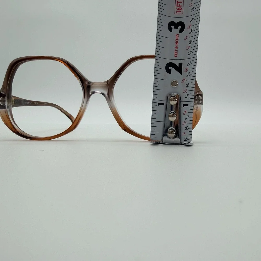 Vintage Univis Eye Mystique CM46 Sand Pearl Geometric Oversized Eyeglasses Frame